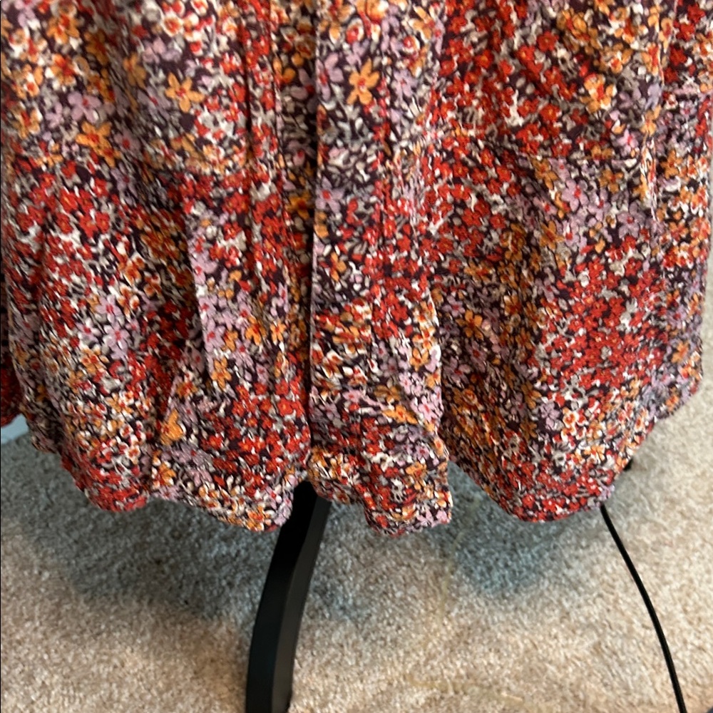 Cynthia Rowley BOHO hi-low Floral Red Maxi Skirt size Small - Picture 4 of 11